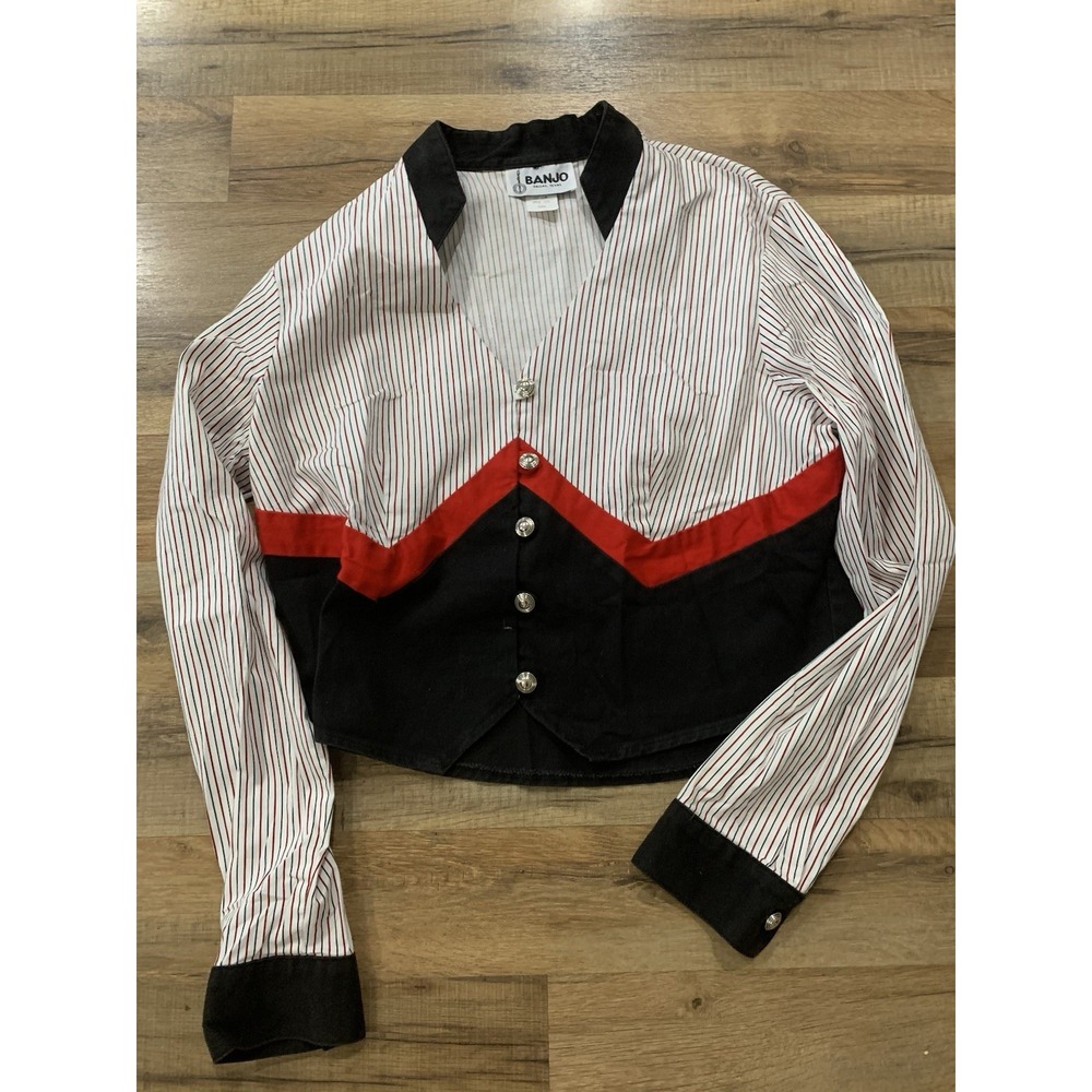 BANJO Dallas Texas Western Shirt Cowboy Button-Up Rodeo Vintage Women's Large